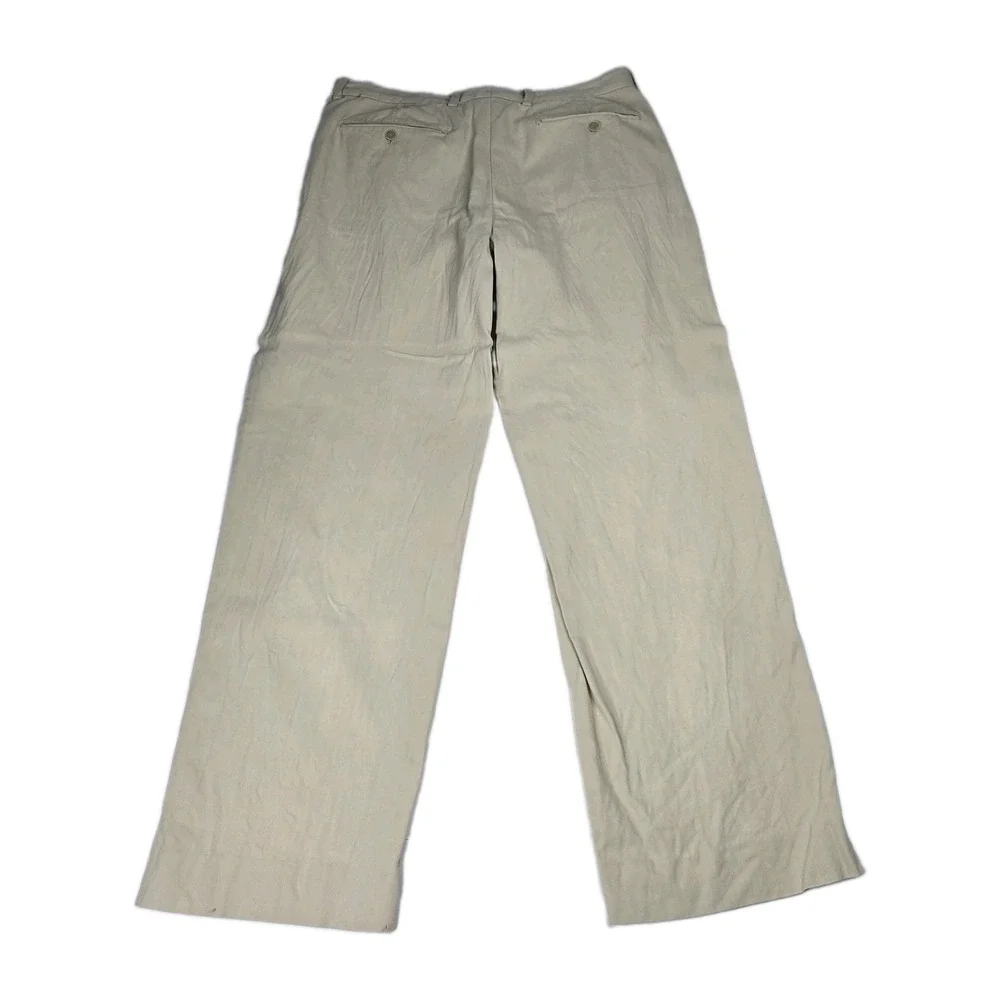 Tommy Bahama Pants Mens 34x32 Khaki Silk Cotton Herringbone Straight Chino 34